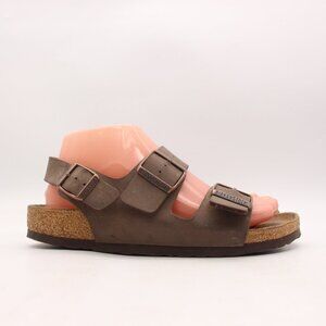 Birkenstock Milano Women's US 7 EU 38 Brown Birko Flor Leather Buckle Sandals